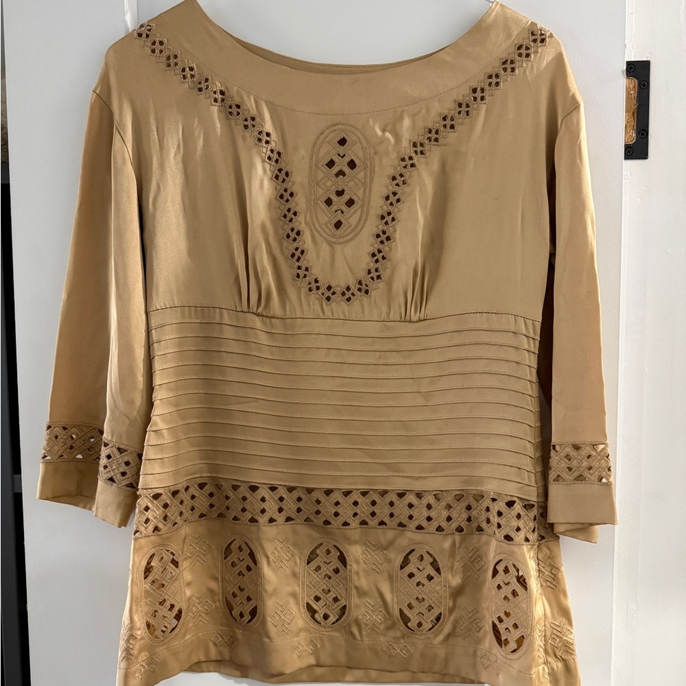 Catherine Malandrino Embroidered Boho Blouse
